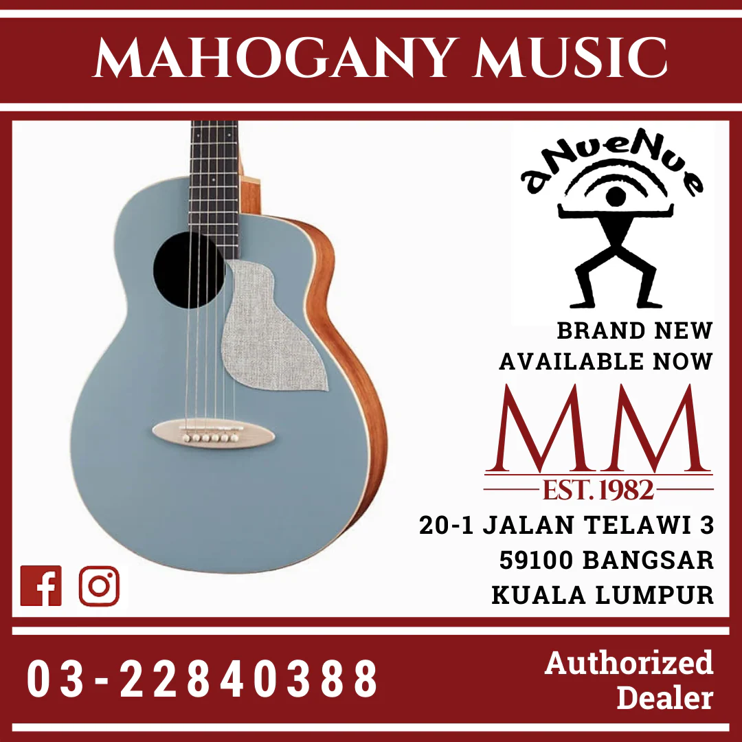 aNueNue Solid Top Bird MC10 BA Blue Arona Guitar Blue