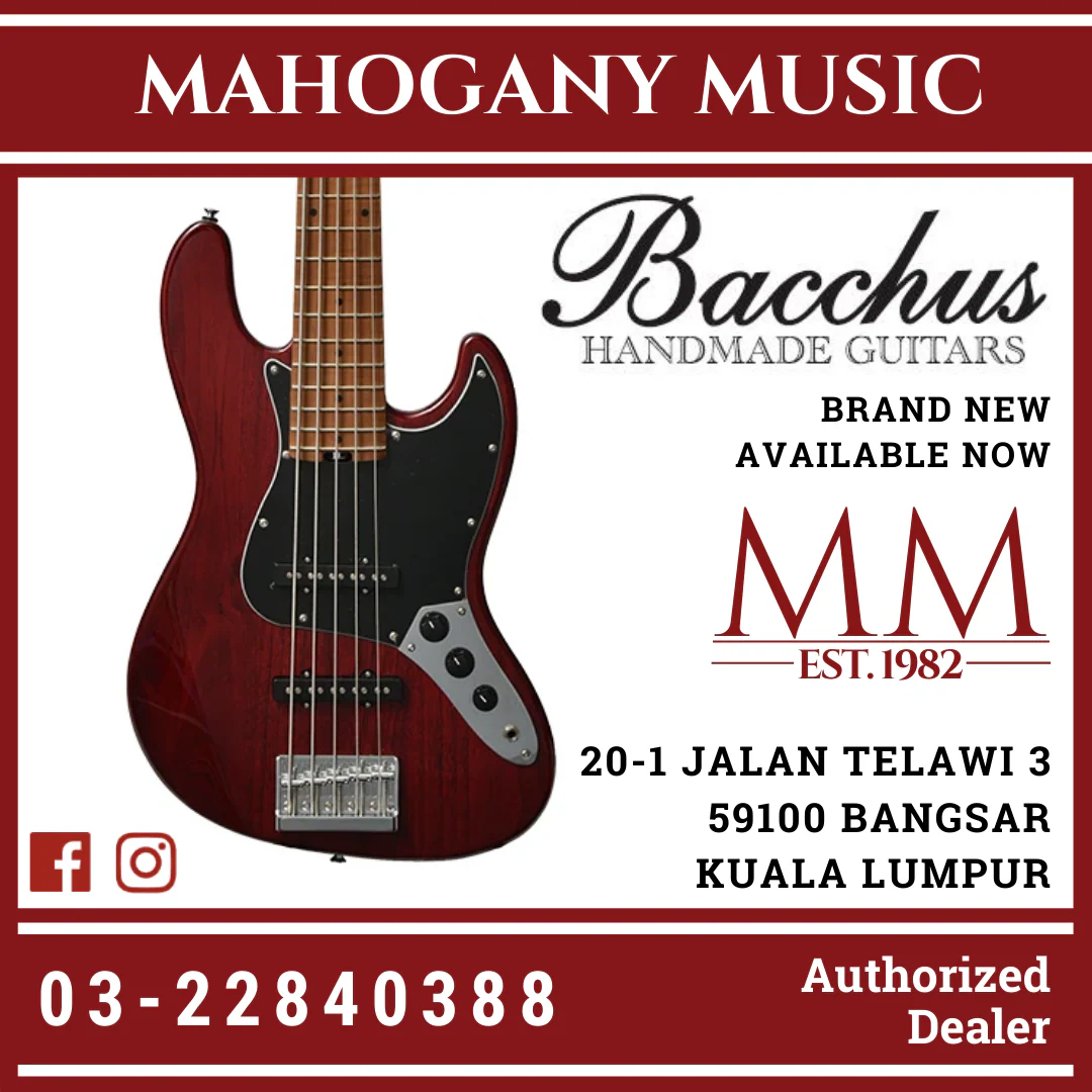 Bacchus WL5-ASH-RSM STR Roasted Maple Red 5-String Turbo Bass