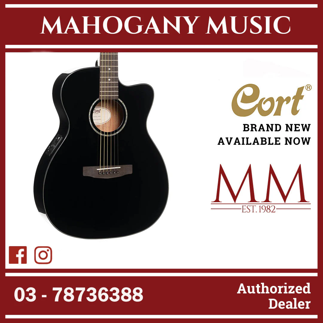 Cort L60CE-BK Acoustic Guitar, Black