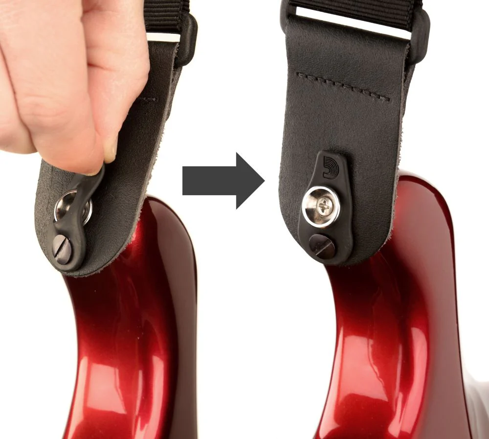 D'Addario 50F05-RL Pad Lock Guitar Strap, Black - Image 5