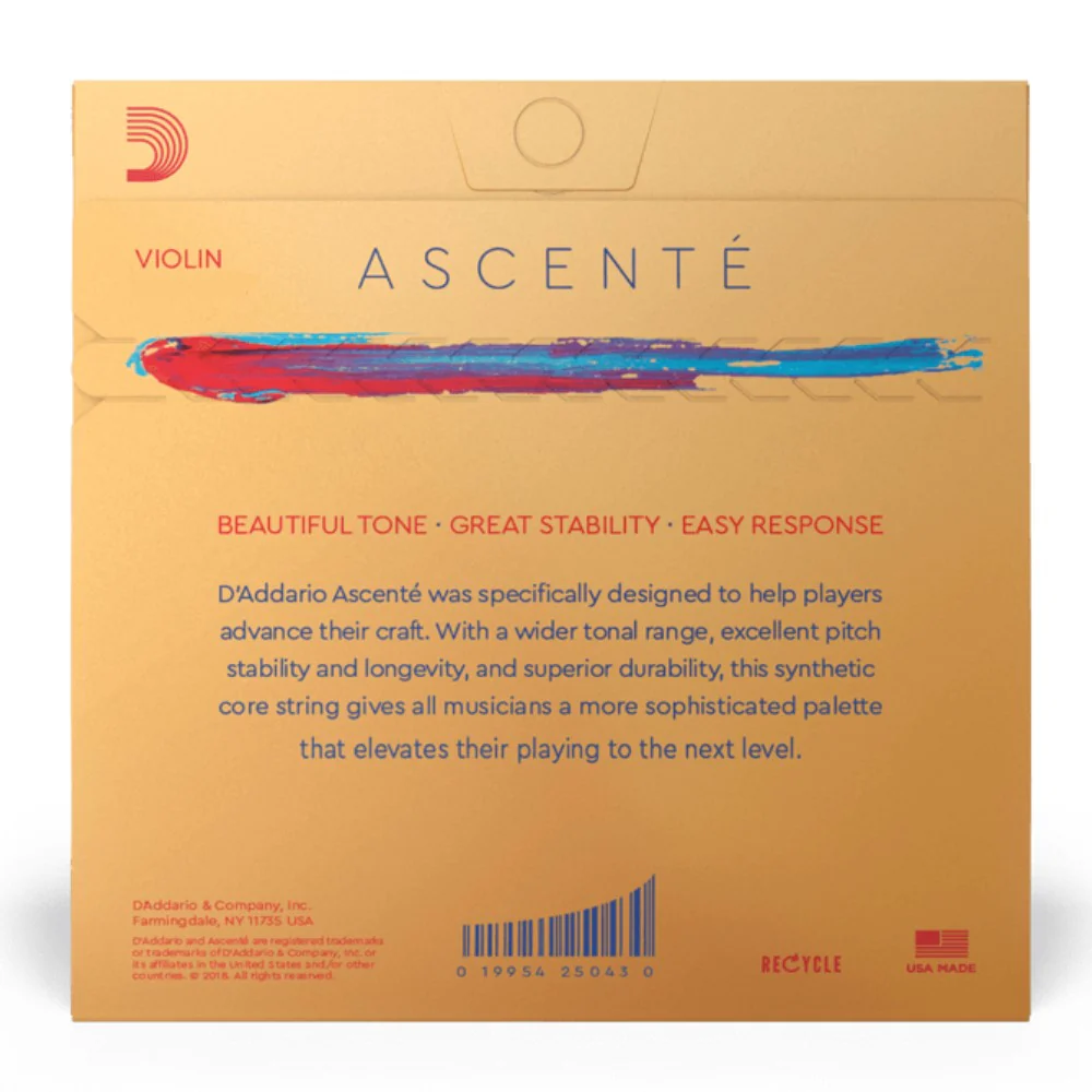 D'Addario A312 3/4M Ascente Violin Single A String, 3/4 Scale, Medium Tension - Image 5