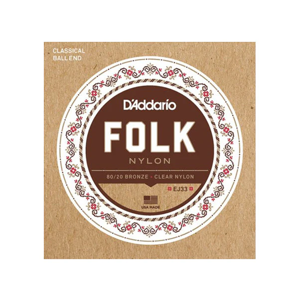 D'Addario EJ33 80/20 Bronze/Clear Nylon Classical Guitar Strings, Normal Tension Ball End - Image 2