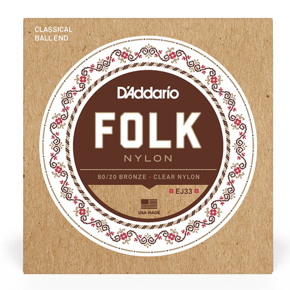 D'Addario EJ33 80/20 Bronze/Clear Nylon Classical Guitar Strings, Normal Tension Ball End - Image 3