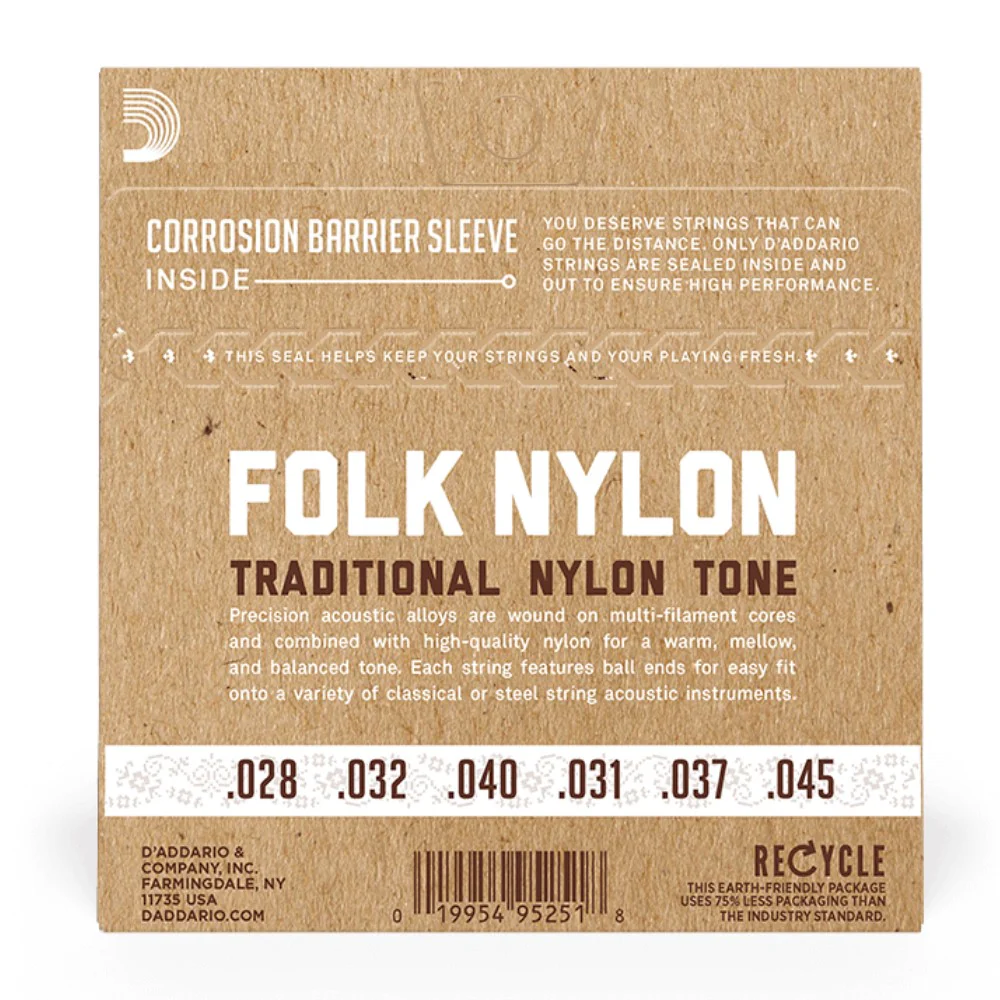 D'Addario EJ33 80/20 Bronze/Clear Nylon Classical Guitar Strings, Normal Tension Ball End - Image 4