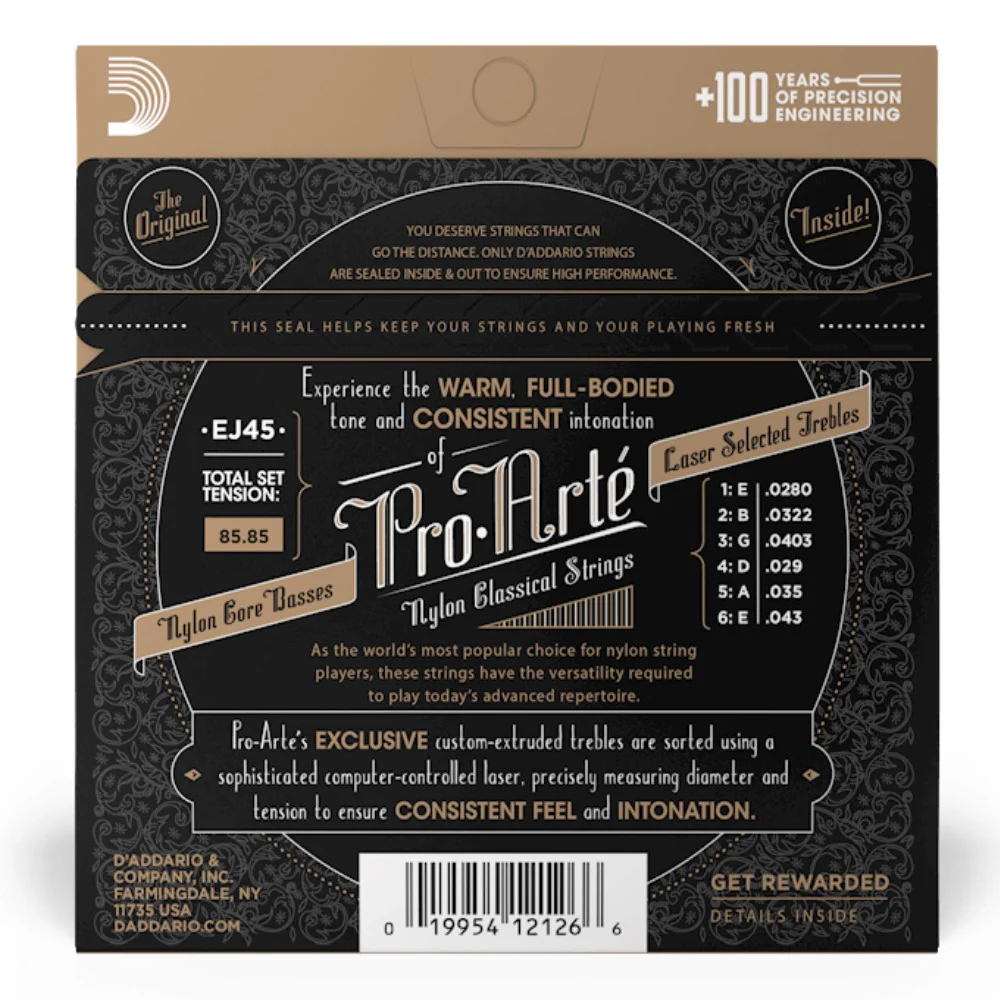D’Addario EJ45 Pro-Arté Nylon Classical Guitar Strings, Normal Tension - Image 5