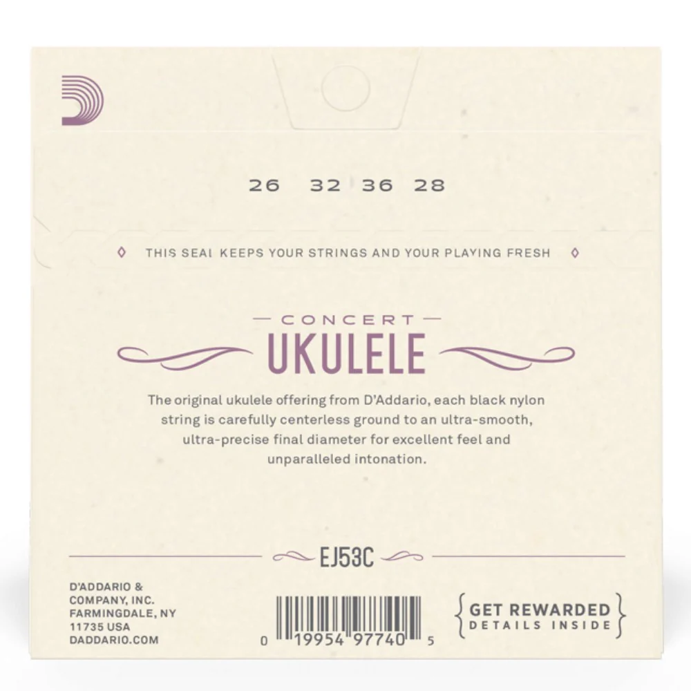 D'Addario EJ53C Pro-Arté Black Nylon Concert Ukulele Strings - Image 4