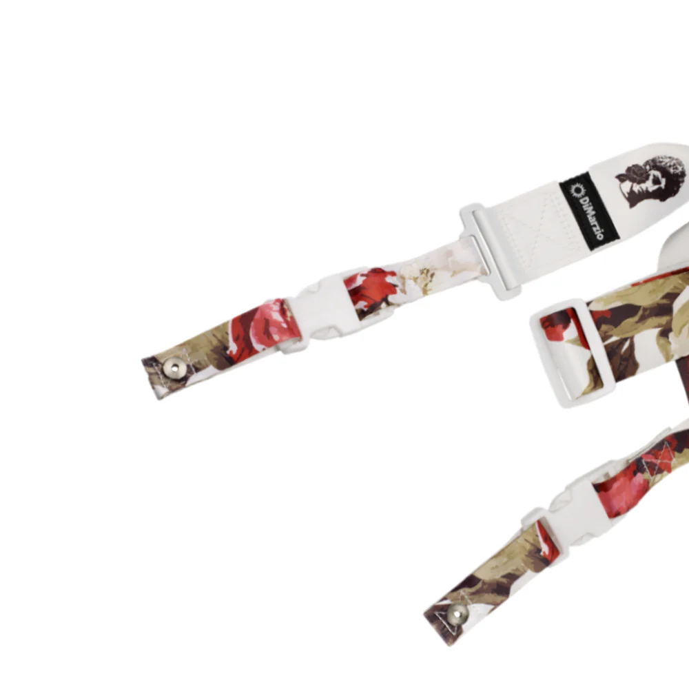 DiMarzio DD2247 Polyphia Floral Muse Cliplock Strap, White - Image 4