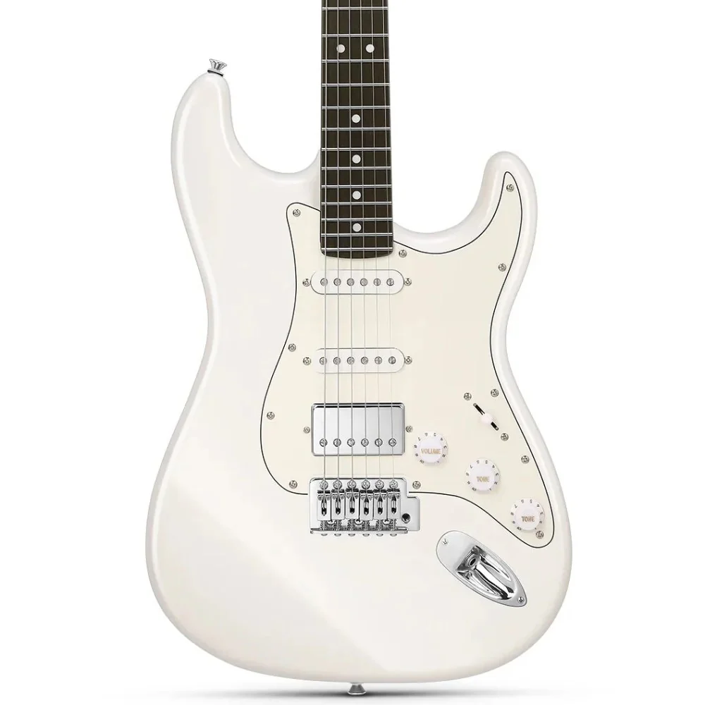 Donner EC1418 DST-152W Electric Guitar, White - Image 4