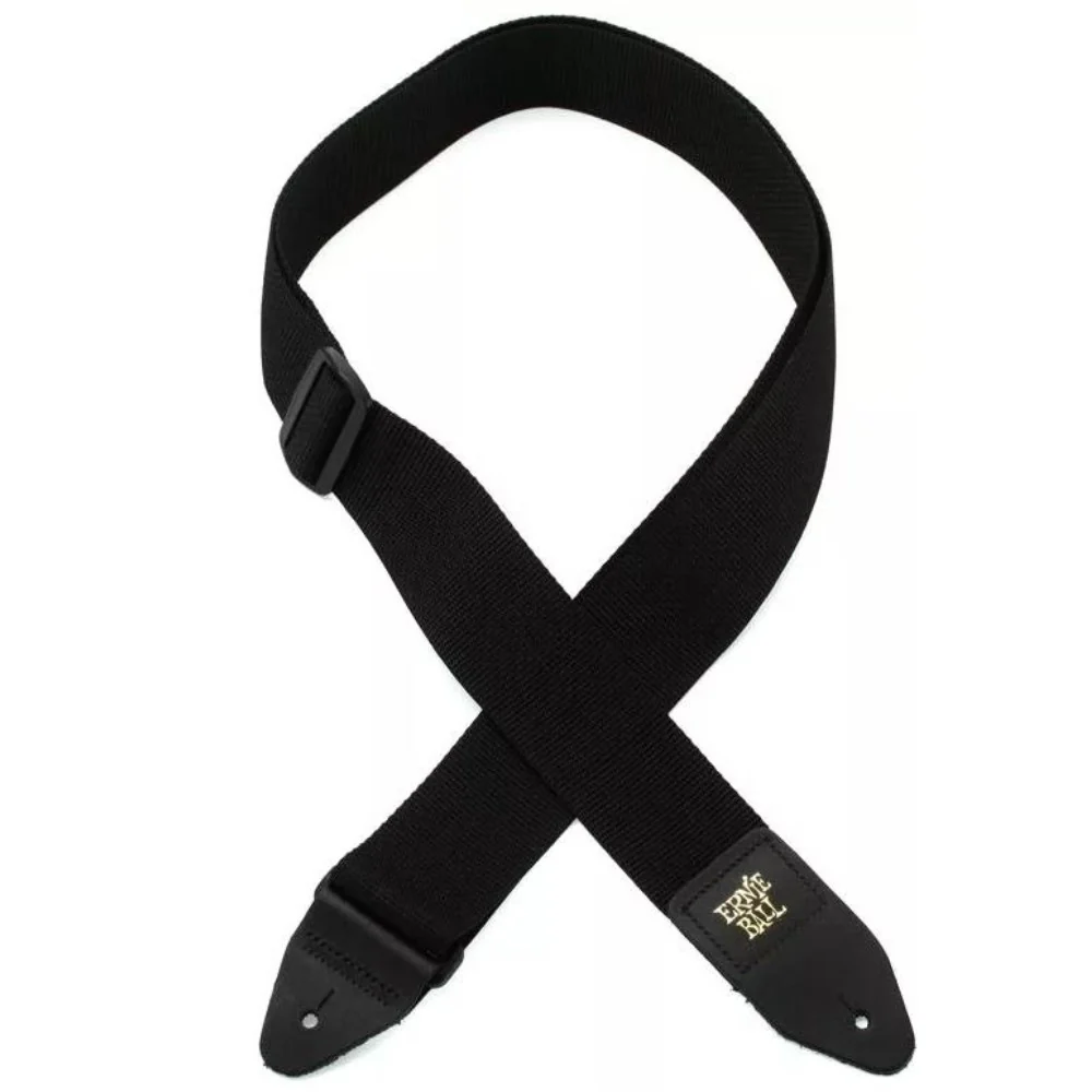Ernie Ball P04037 Polypro Guitar Strap with Leather Ends, Black - Image 3