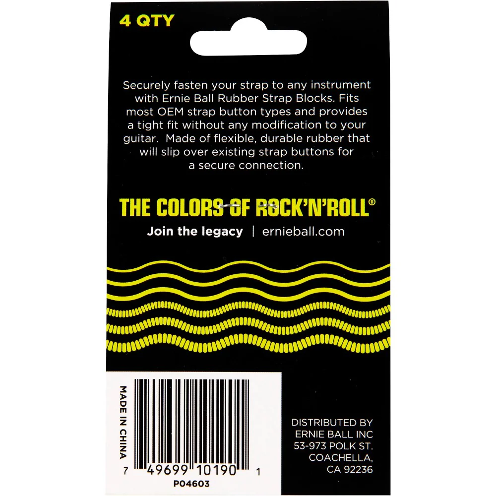 Ernie Ball P04603 Strap Blocks, Red & Black, 4-Pack - Image 3