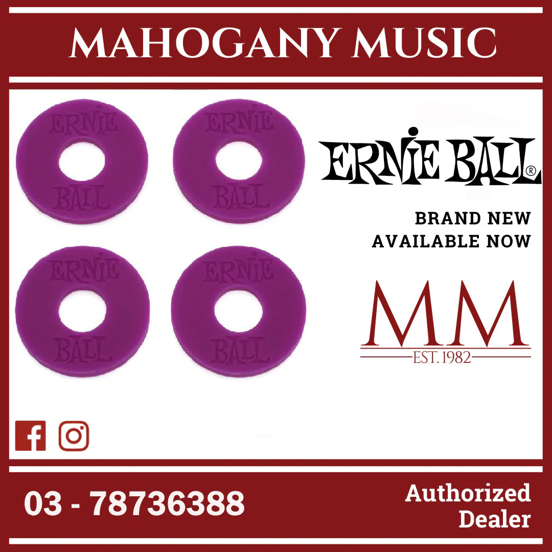 Ernie Ball P05618 Strap Blocks, Purple, 4-Pack