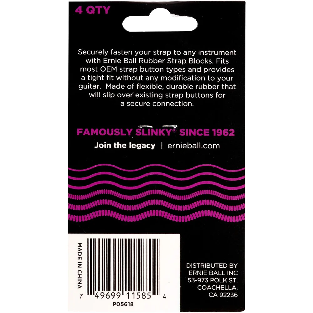 Ernie Ball P05618 Strap Blocks, Purple, 4-Pack - Image 2