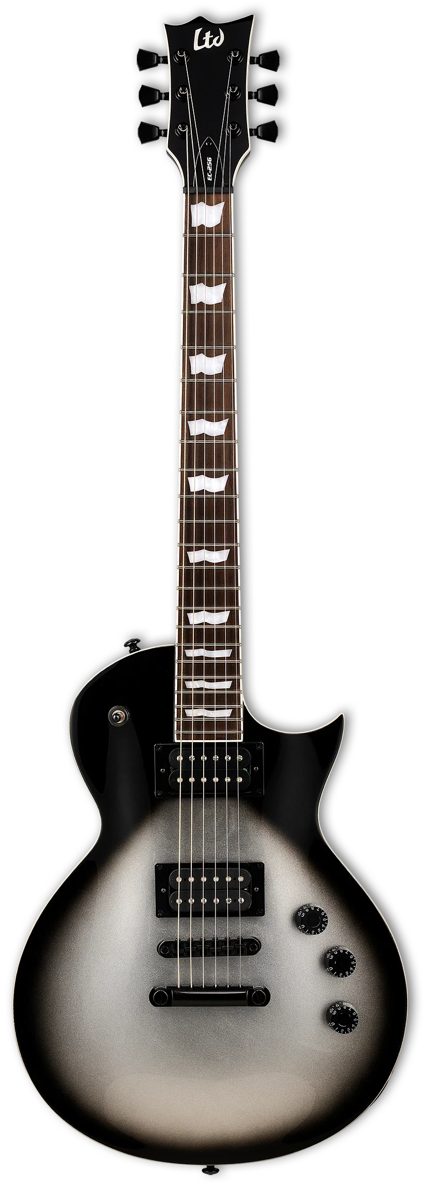 ESP LTD EC-256 Electric Guitar - Silver Sunburst Teardrop - Image 3
