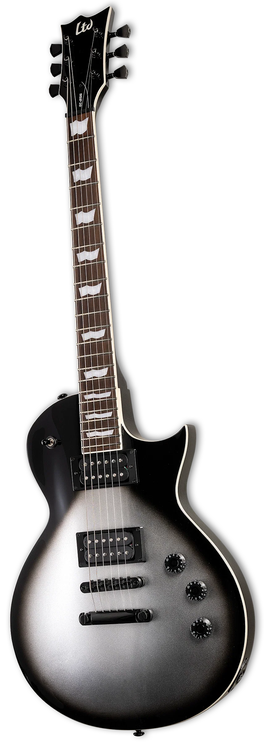 ESP LTD EC-256 Electric Guitar - Silver Sunburst Teardrop - Image 4