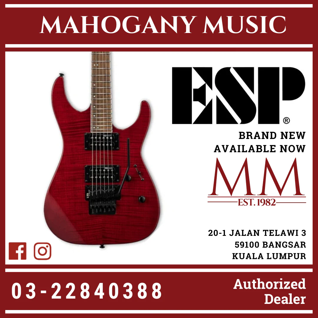 ESP LTD M-200FM Electric Guitar - See Thru Red