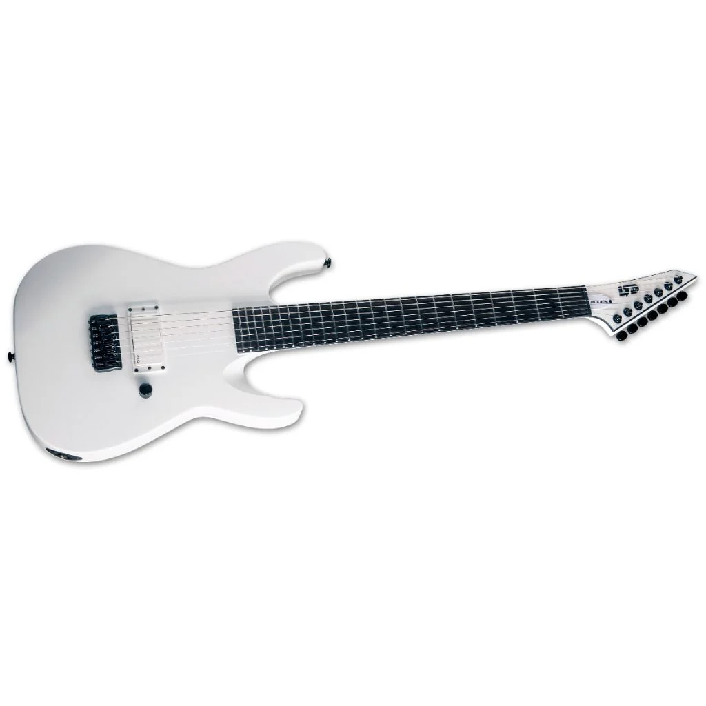 ESP LTD M-7BHT Baritone Arctic Metal - Snow White Satin - Image 2