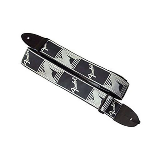 Fender 2 Inch Monogrammed Strap, Black/Light Grey/Dark Grey - Image 2