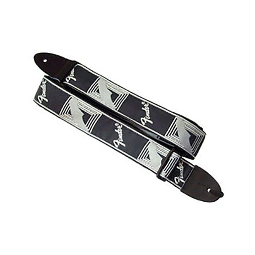Fender 2 Inch Monogrammed Strap, Black/Light Grey/Dark Grey - Image 2