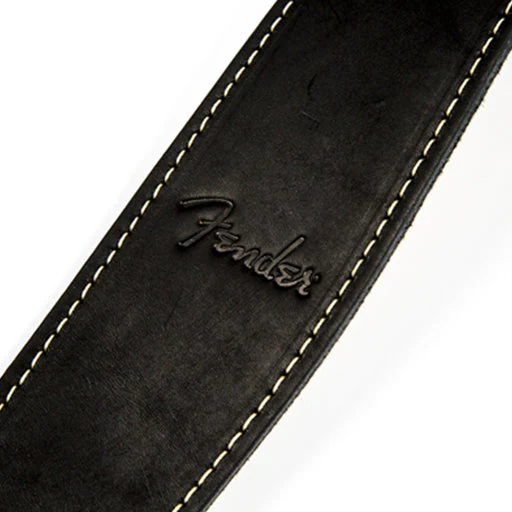Fender Ball Glove Leather Guitar Strap, Black - Image 2