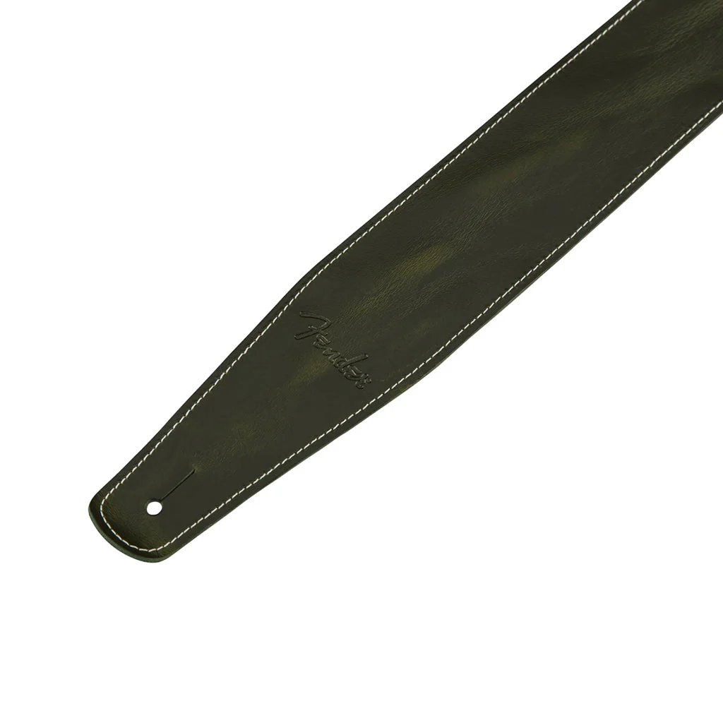 Fender Broken-in Leather Guitar Strap, Green, 2.5inch - Image 2