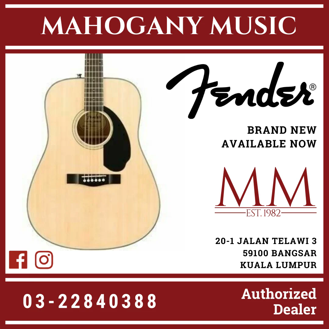 Fender CD-60S Dreadnought Acoustic Guitar, Walnut FB, Natural - Image 2