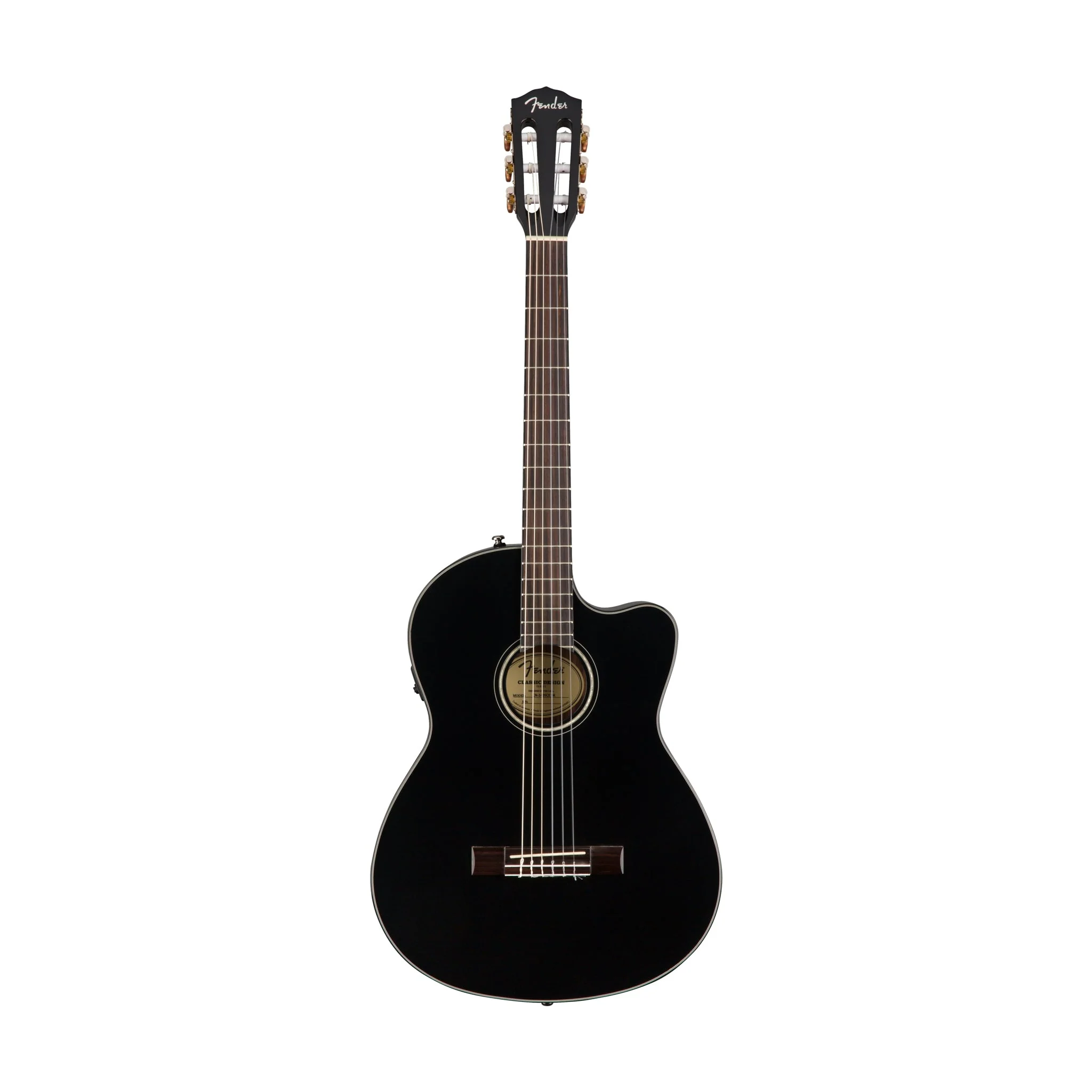 Fender CN-140SCE Nylon Classical Guitar w/Case, Walnut FB, Black - Image 2