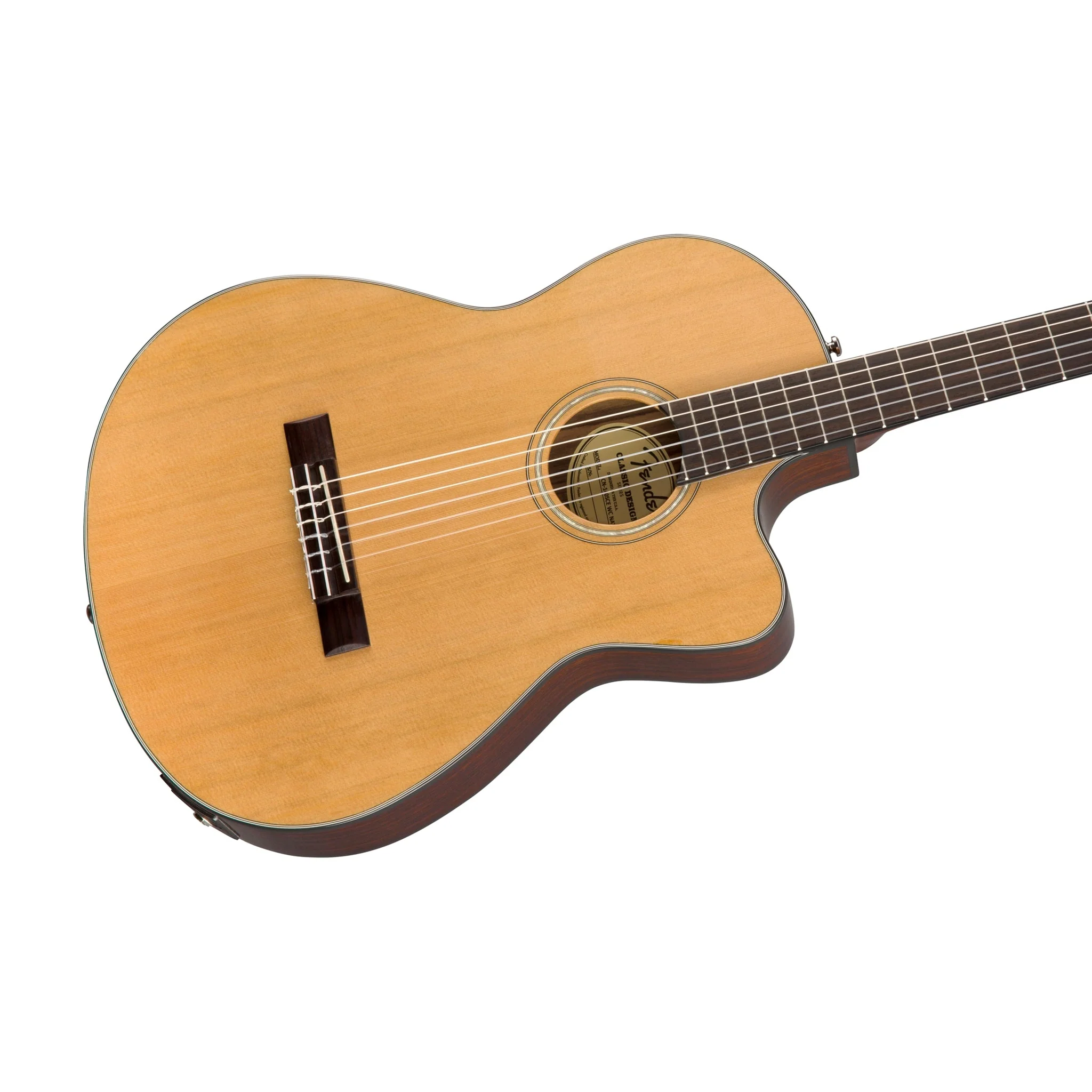 Fender CN-140SCE Nylon Classical Guitar w/Case, Walnut FB, Natural - Image 4