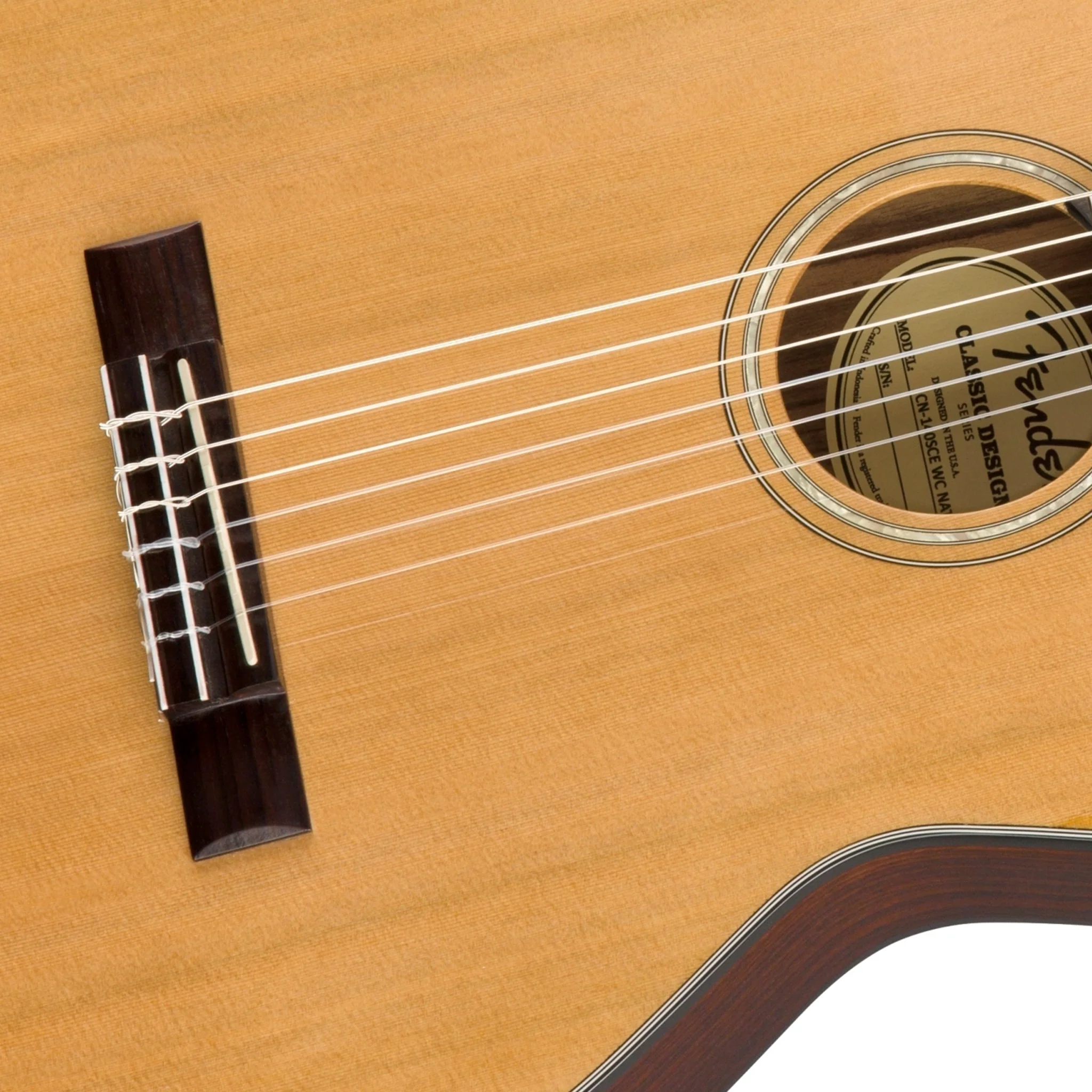 Fender CN-140SCE Nylon Classical Guitar w/Case, Walnut FB, Natural - Image 5