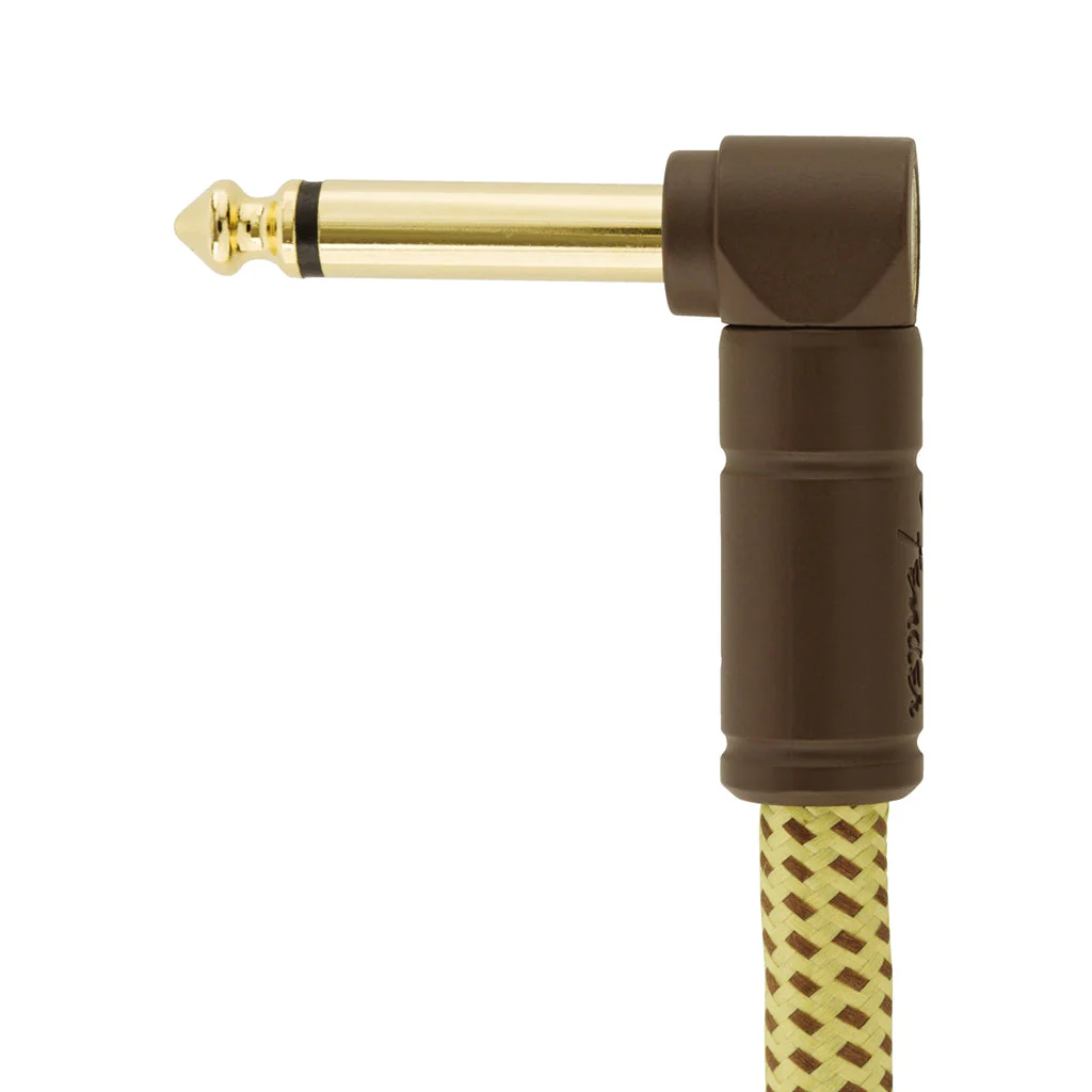 Fender Deluxe Series Angled Instrument Cable, 1ft, Tweed - Image 3