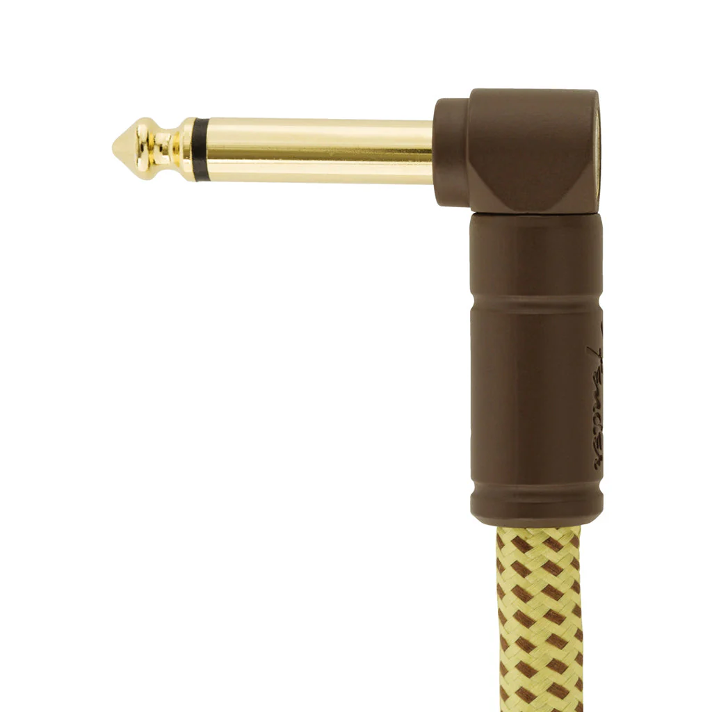 Fender Deluxe Series Angled Instrument Cable, 25ft, Tweed - Image 3