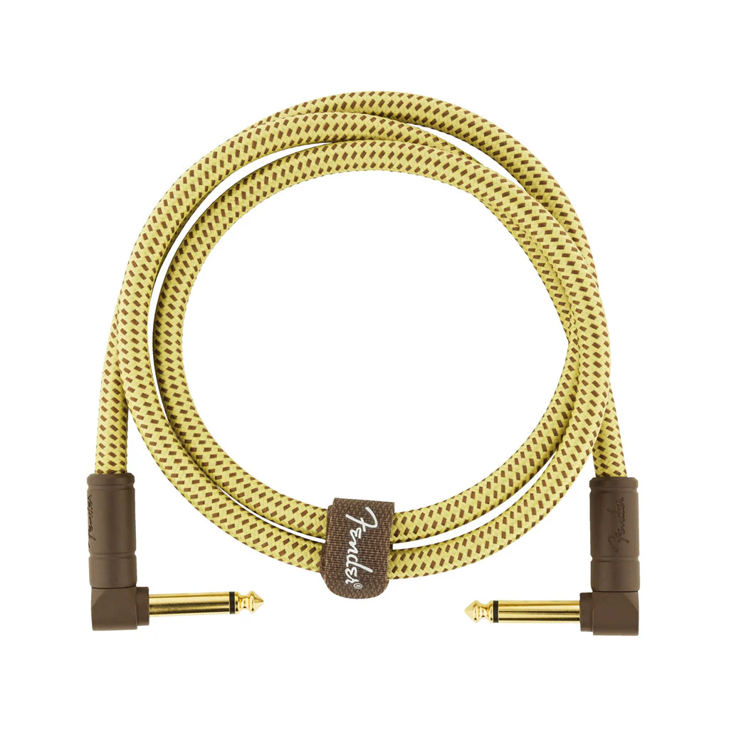 Fender Deluxe Series Angled Instrument Cable, 3ft, Tweed - Image 2