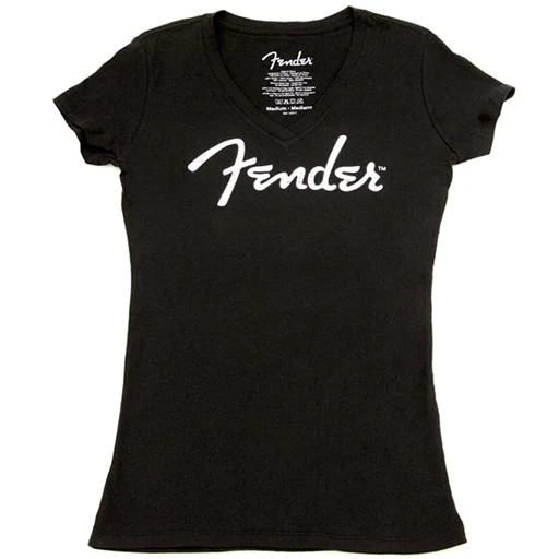 Fender Distressed Ladies T-Shirt, Black