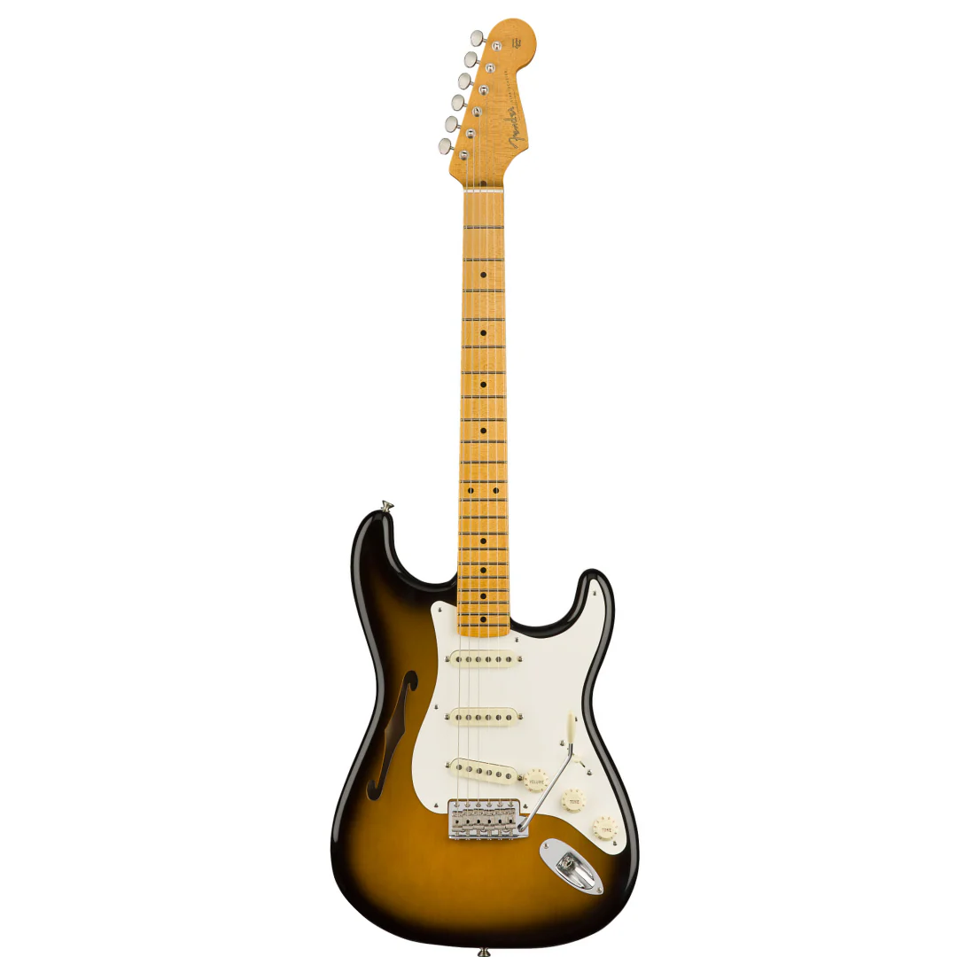Fender Eric Johnson Thinline Stratocaster Electric Guitar, Maple FB, 2-Tone Sunburst - Image 3