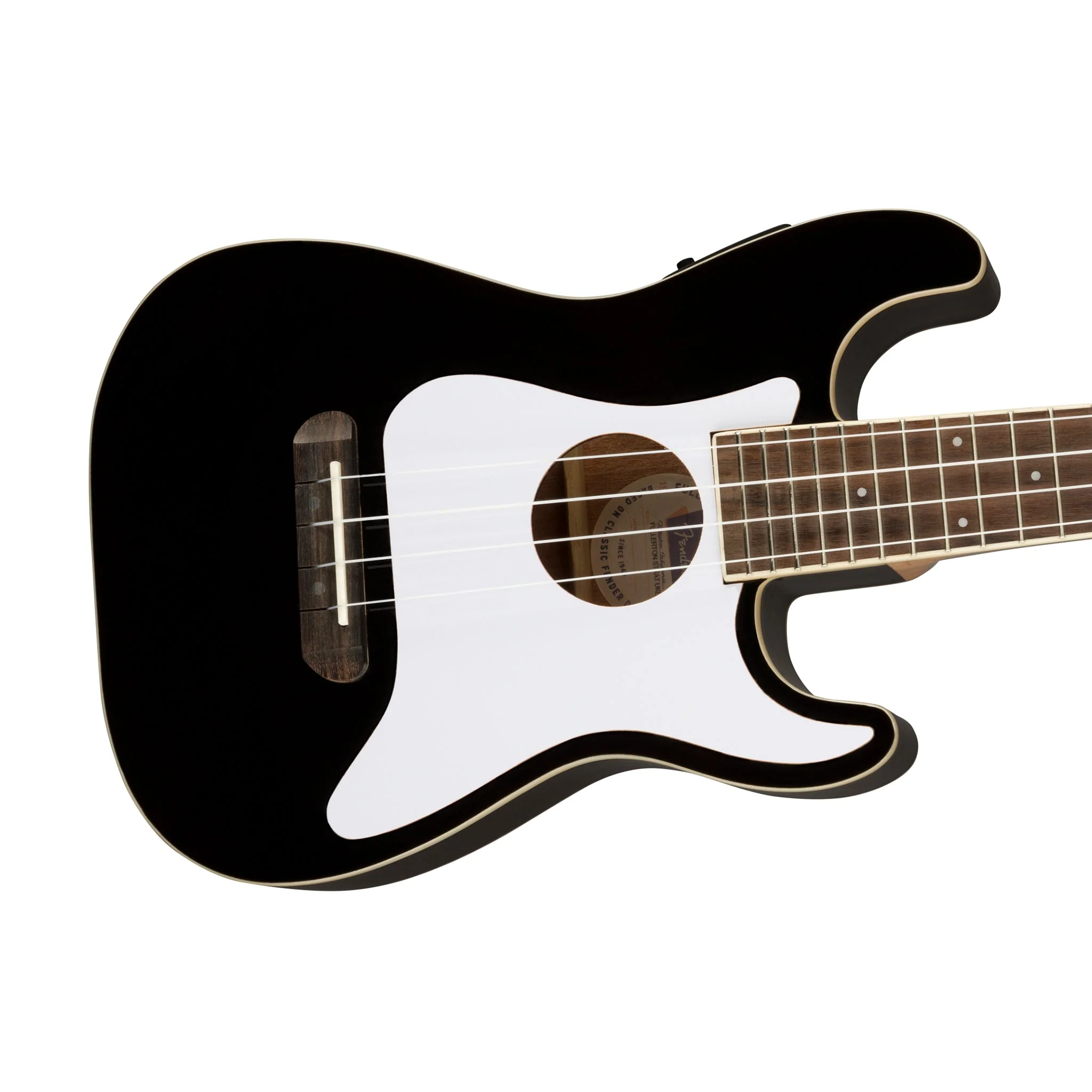 Fender Fullerton Stratocaster Ukulele, Walnut FB, Black - Image 4