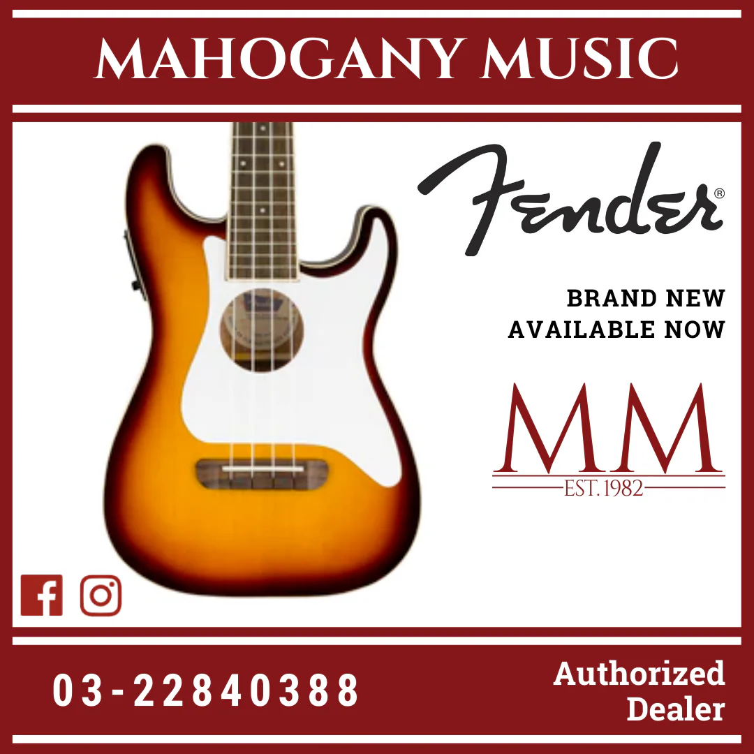 Fender Fullerton Stratocaster Ukulele, Walnut FB, Sunburst