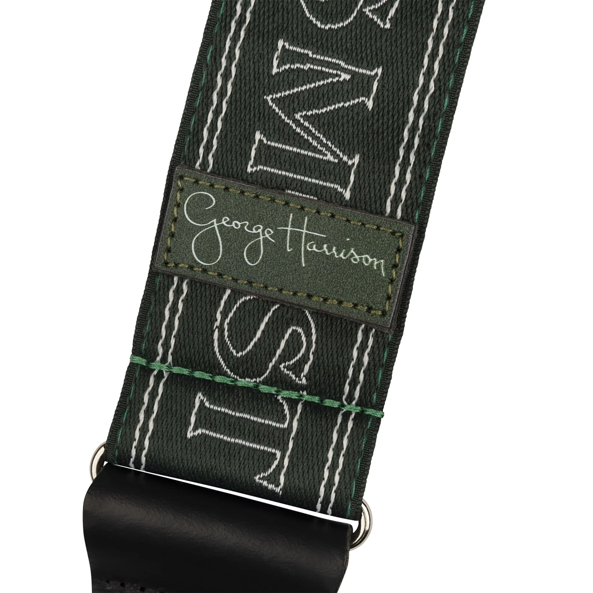 Fender George Harrison All Things Logo Guitar Strap, Green - Image 3