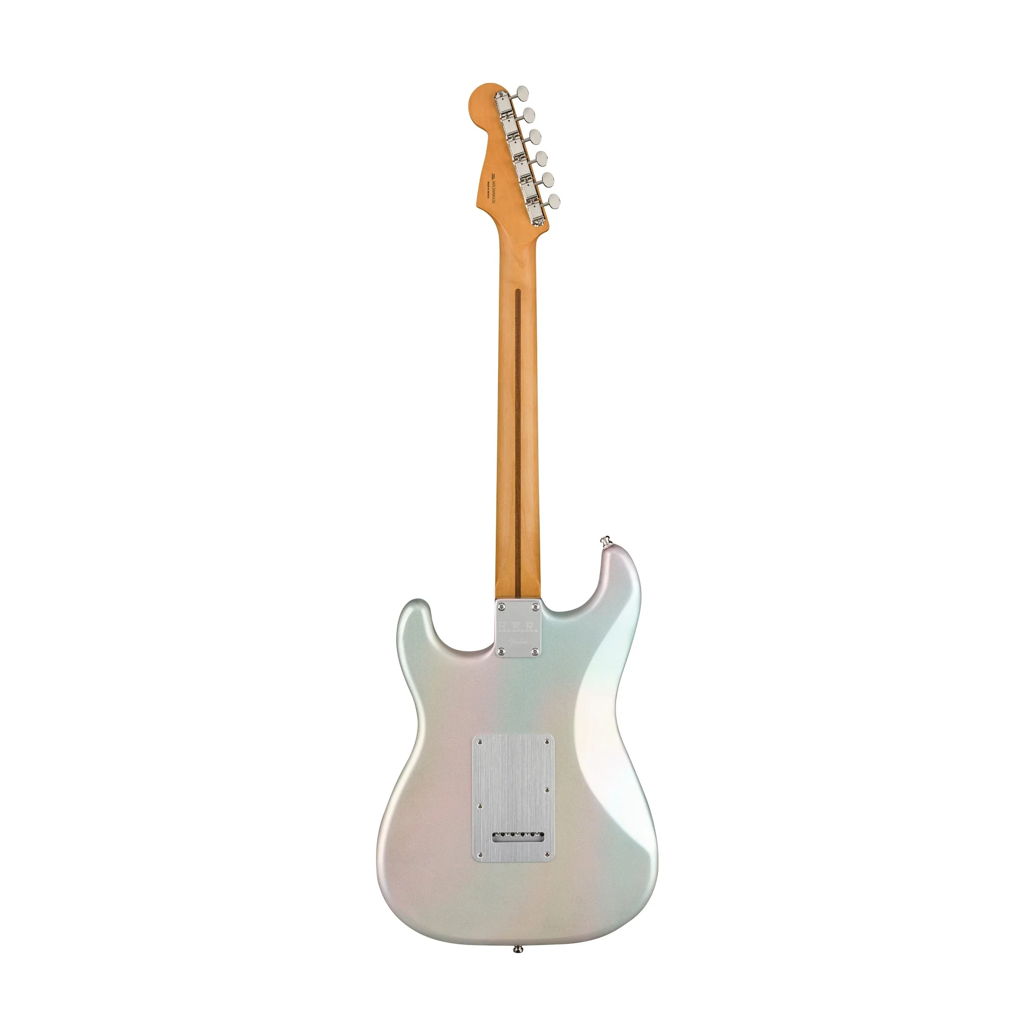 Fender H.E.R. Stratocaster Electric Guitar, Maple FB, Chrome Glow - Image 3