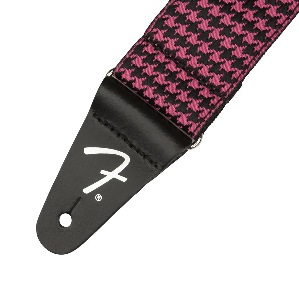 Fender Houndstooth Jacquard Guitar Strap, Pink - Image 2