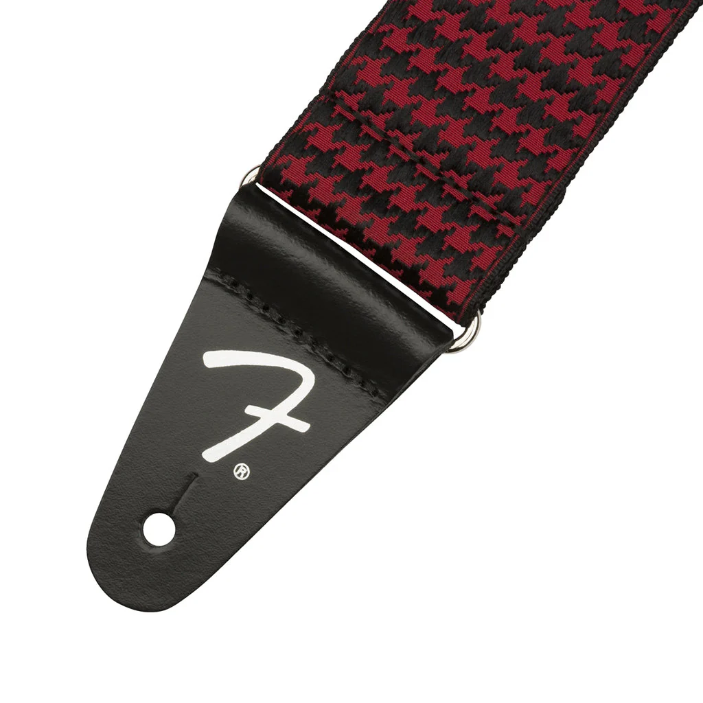 Fender Houndstooth Jacquard Guitar Strap, Red - Image 2
