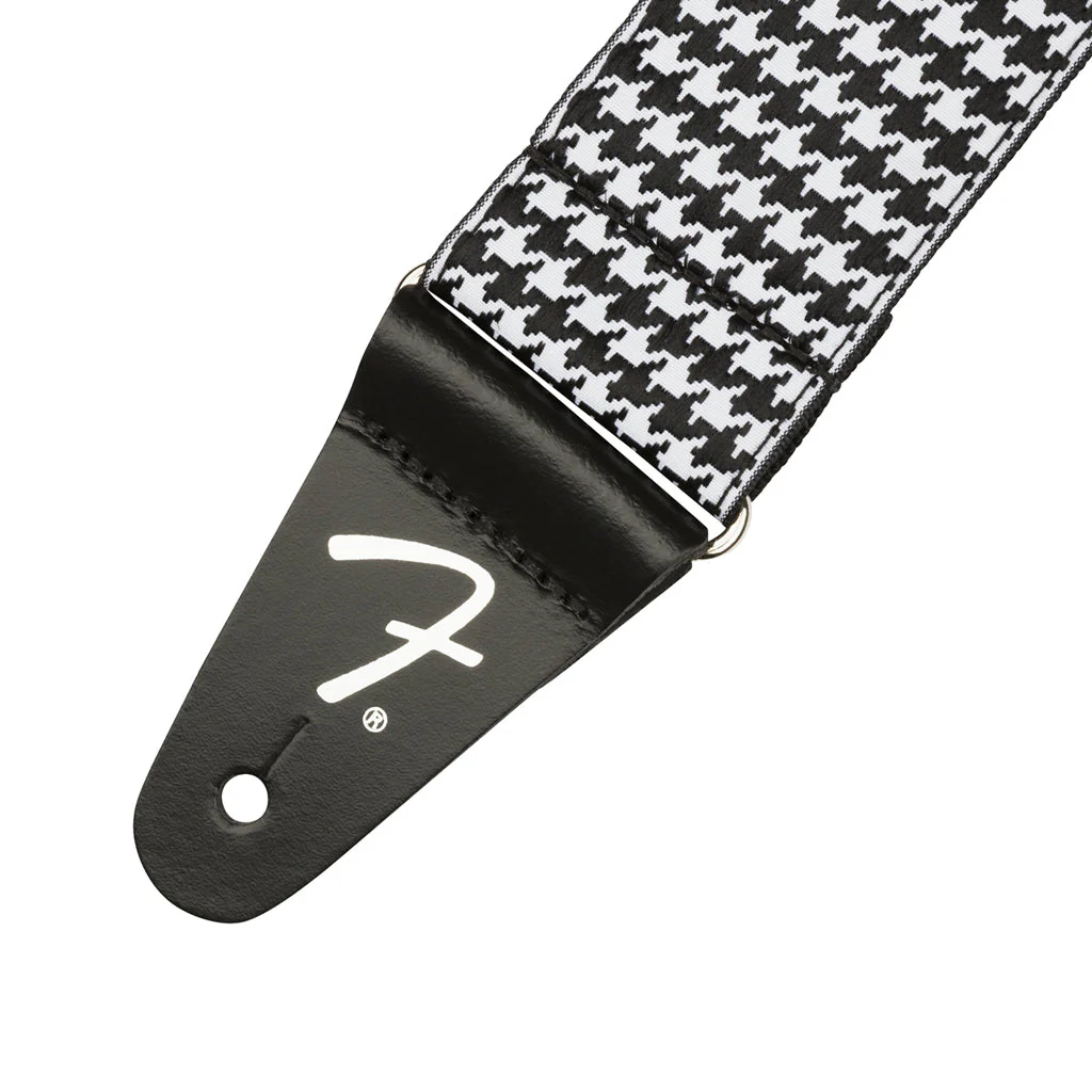 Fender Houndstooth Jacquard Guitar Strap, White - Image 2