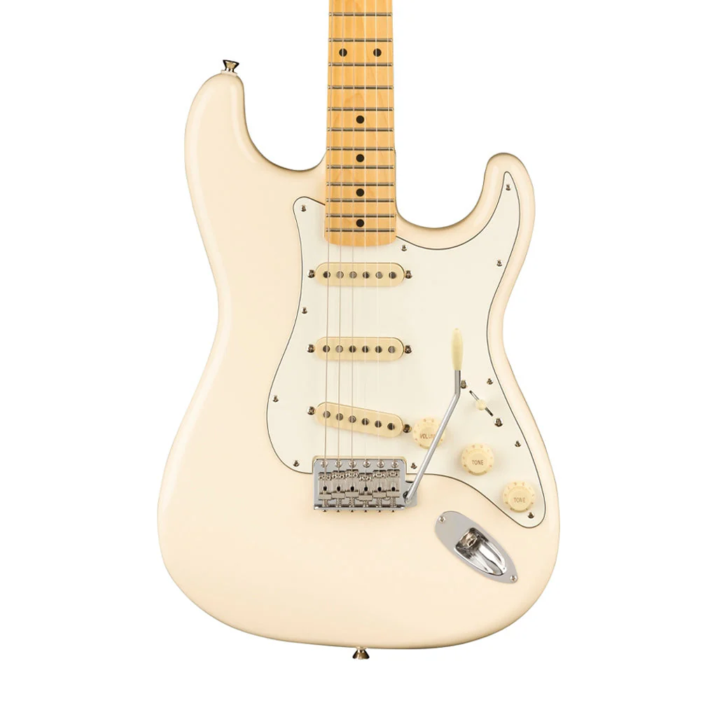 Fender JV Modified 60s Stratocaster Electric Guitar, Maple FB, Olympic White - Image 4