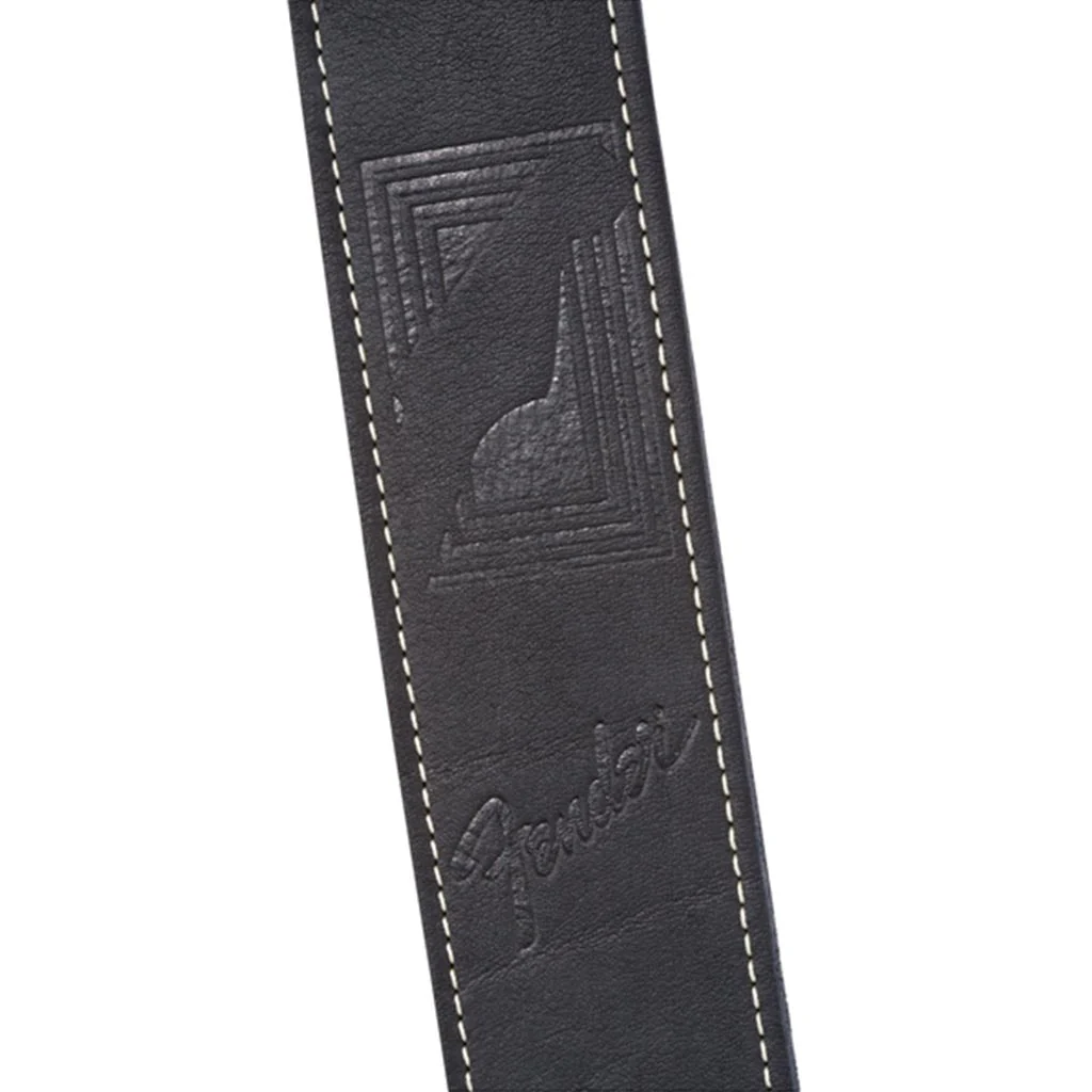Fender Monogrammed Leather Guitar Strap, Black - Image 2
