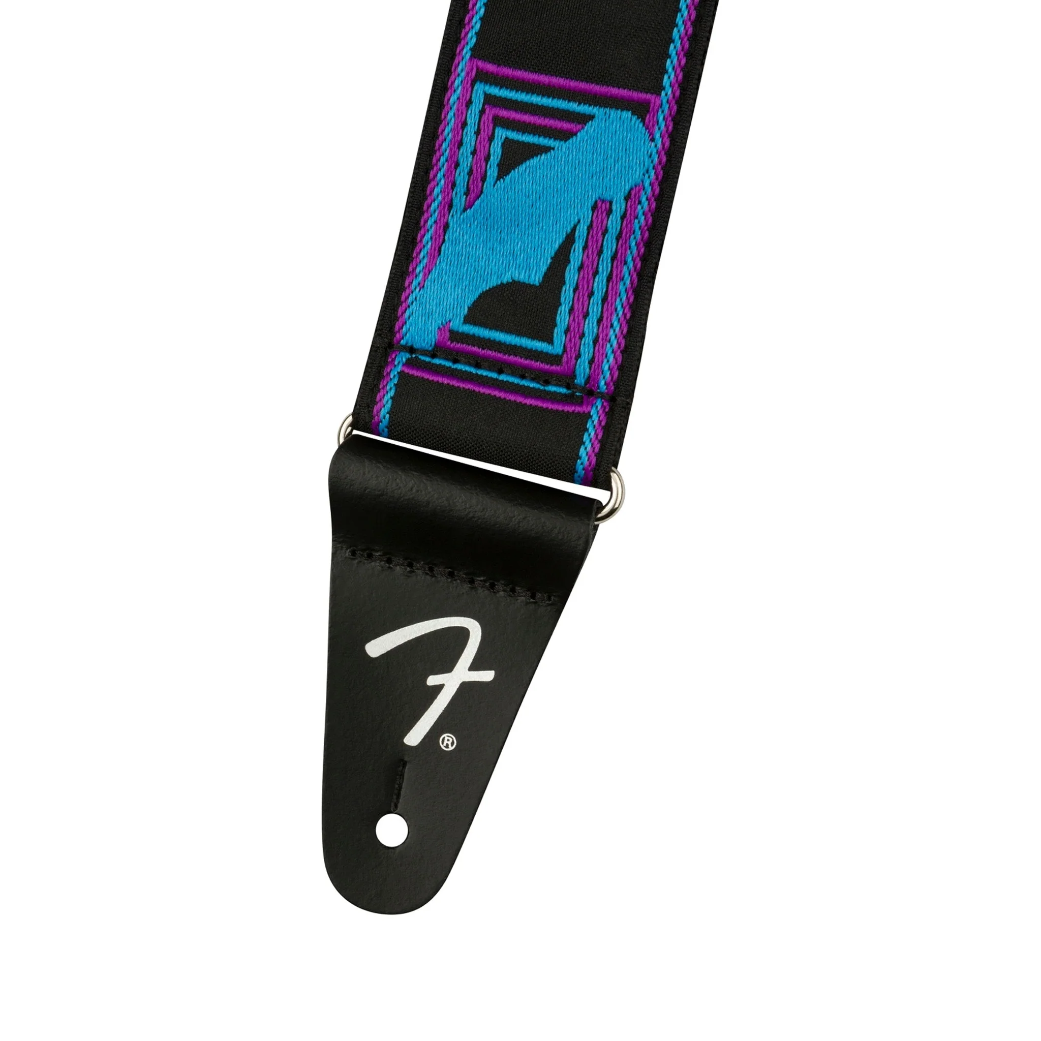 Fender Neon Monogram Guitar Strap, Purple/Blue - Image 2