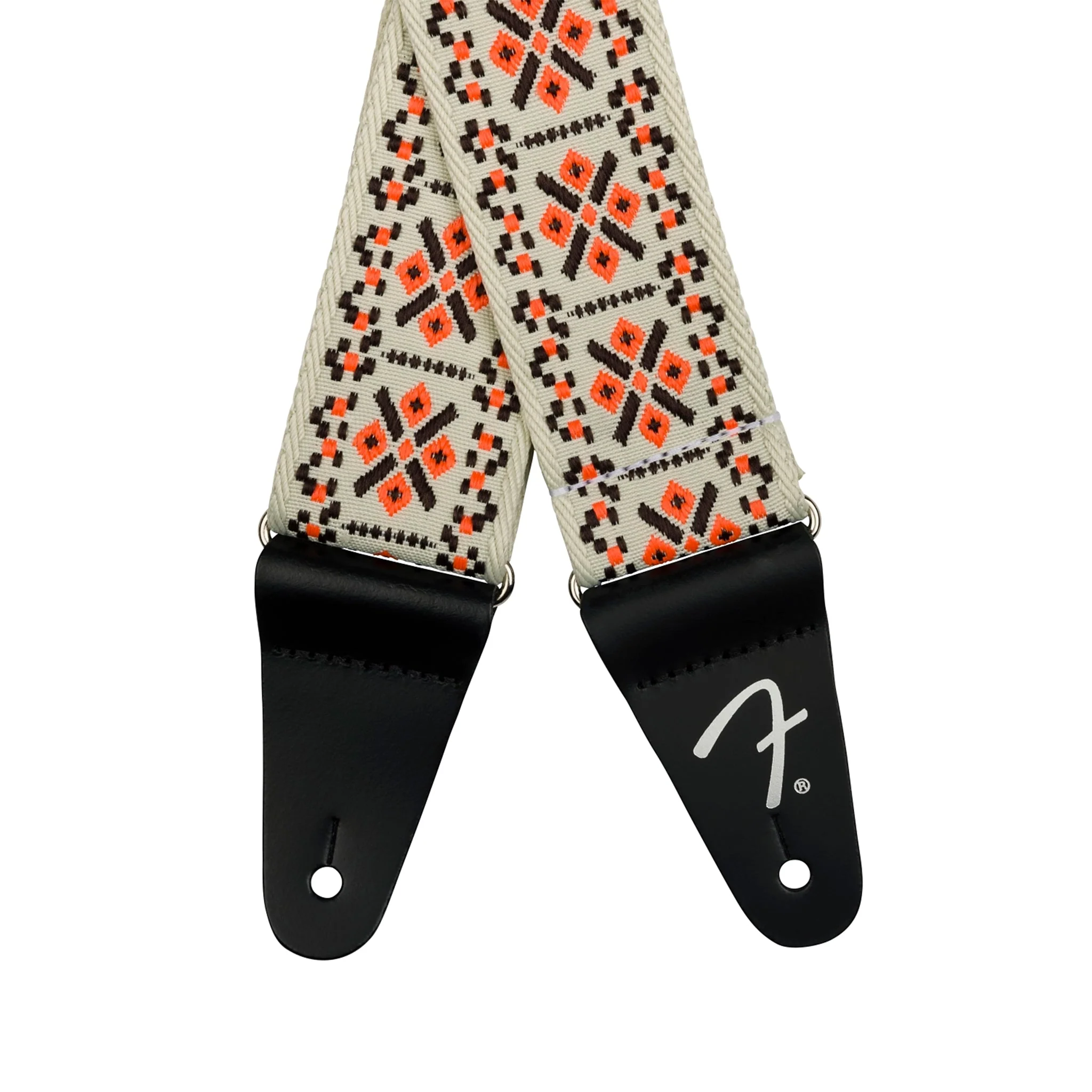 Fender Pasadena Woven Guitar Strap, Lattice Orange - Image 2