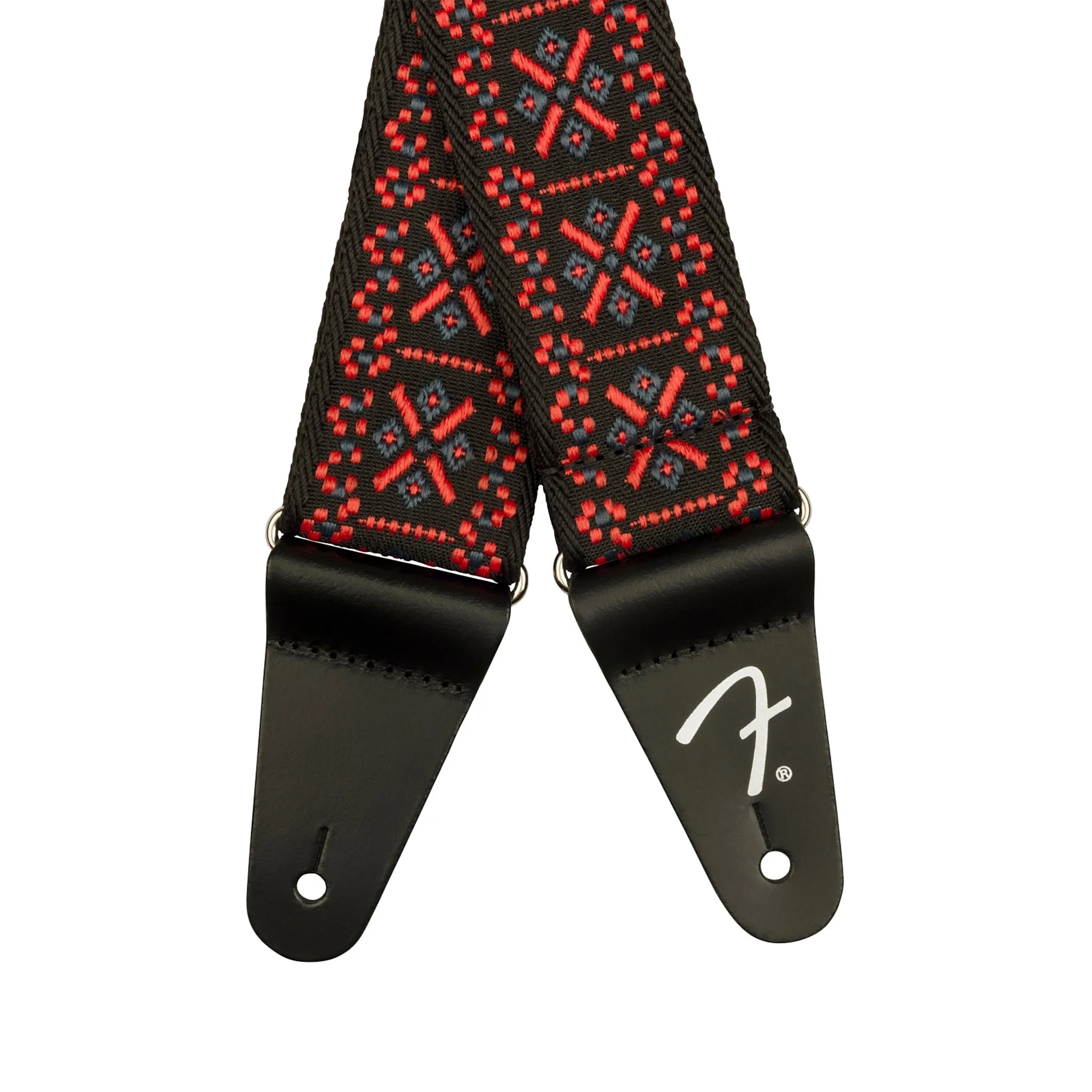 Fender Pasadena Woven Guitar Strap, Lattice Red - Image 2