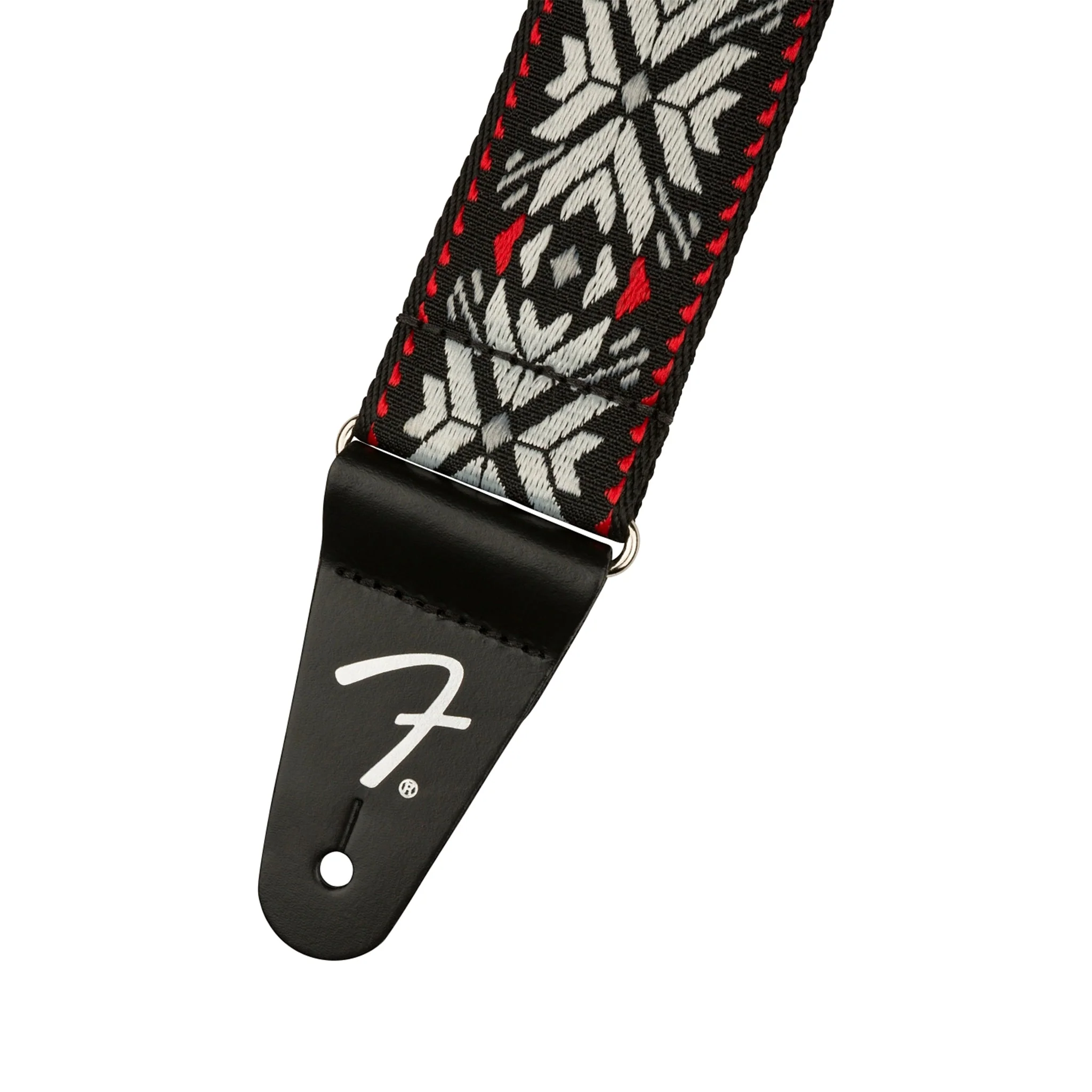 Fender Pasadena Woven Guitar Strap, Red Snowflake - Image 2