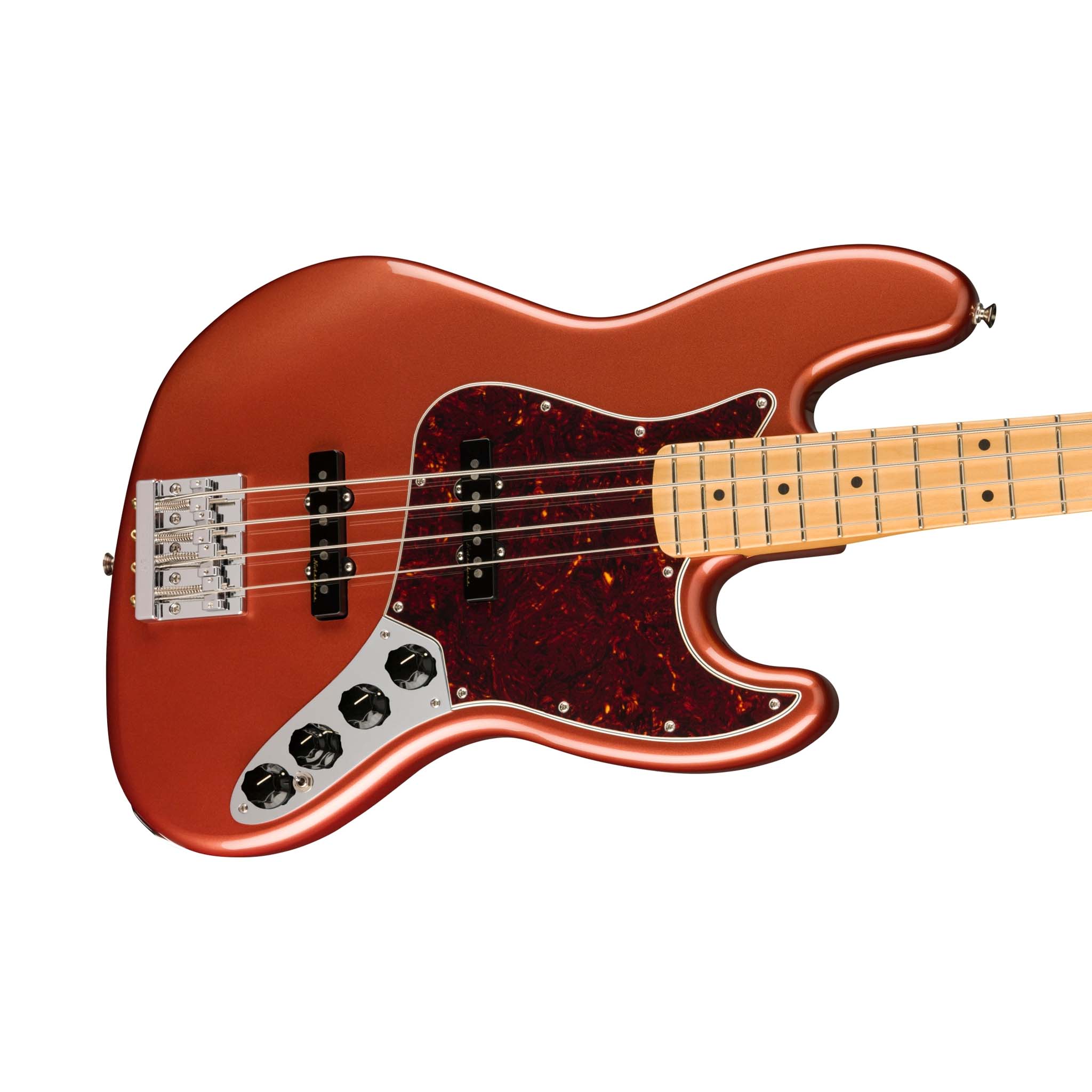 Fender Player Plus Jazz Bass Guitar, Maple FB, Aged Candy Apple Red - Image 6