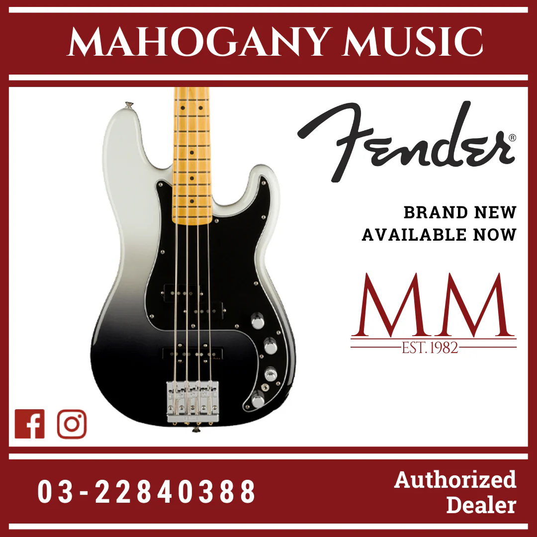 Fender Player Plus Precision Bass Guitar, Maple FB, Silver Smoke