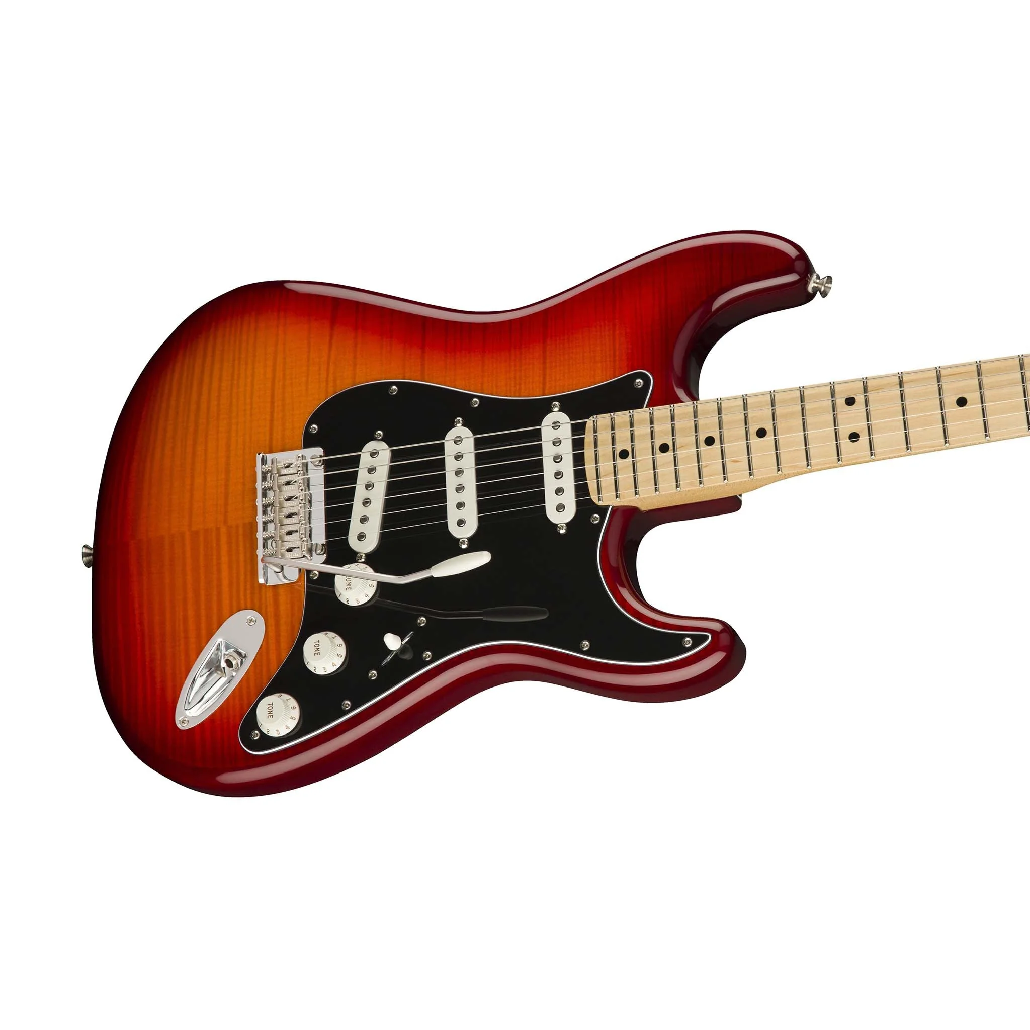 Fender Player Plus Top Stratocaster Electric Guitar, Maple FB, Aged Cherry Burst - Image 4