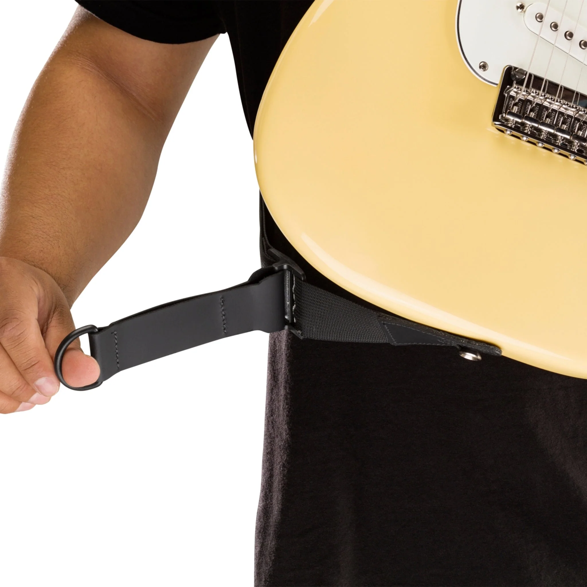 Fender Right Height Guitar Strap, Black Rayon - Image 4